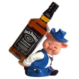 NEW Pig in Blue Vodka and Spirits Bottle Holder